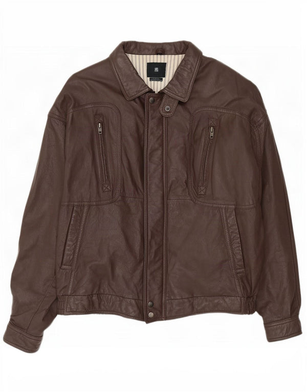 Vintage Herren Bomber Lederjacke IT 58 4XL Braun