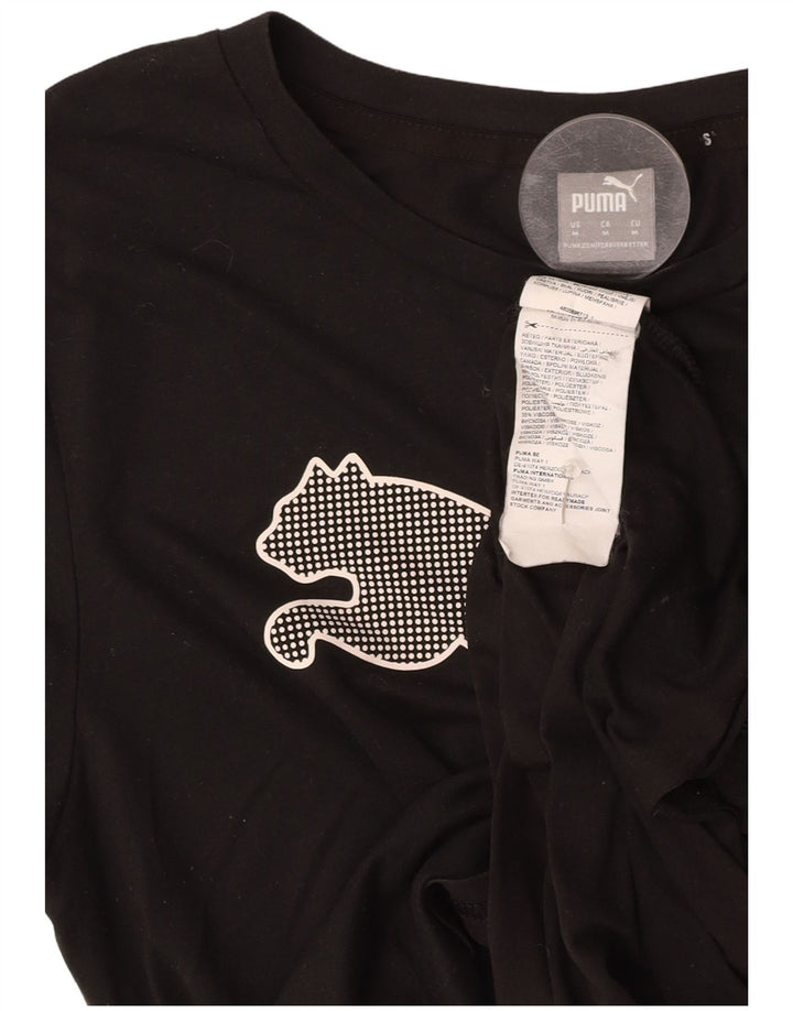 PUMA Womens Graphic T-Shirt Top UK 14 Medium Black Polyester