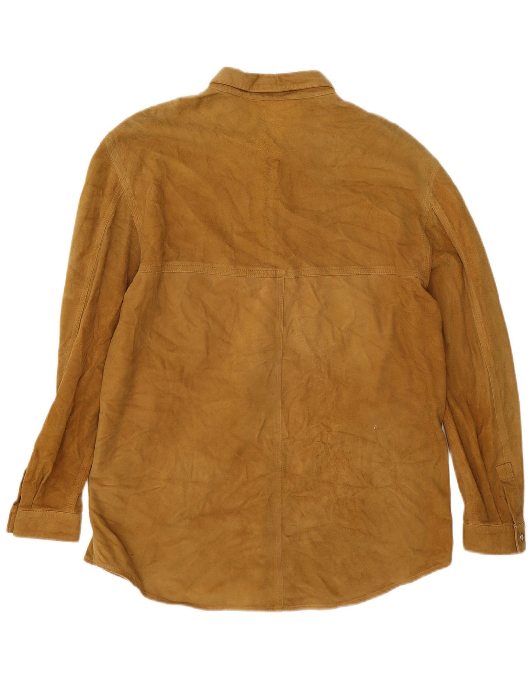 Maurizio Saturni Womens Oversized Suede Shirt IT 44 Medium Beige Leather