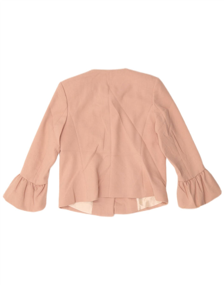 Zara Womens Crop 2 Button Blazer Jacket UK 10 Small Pink Polyester