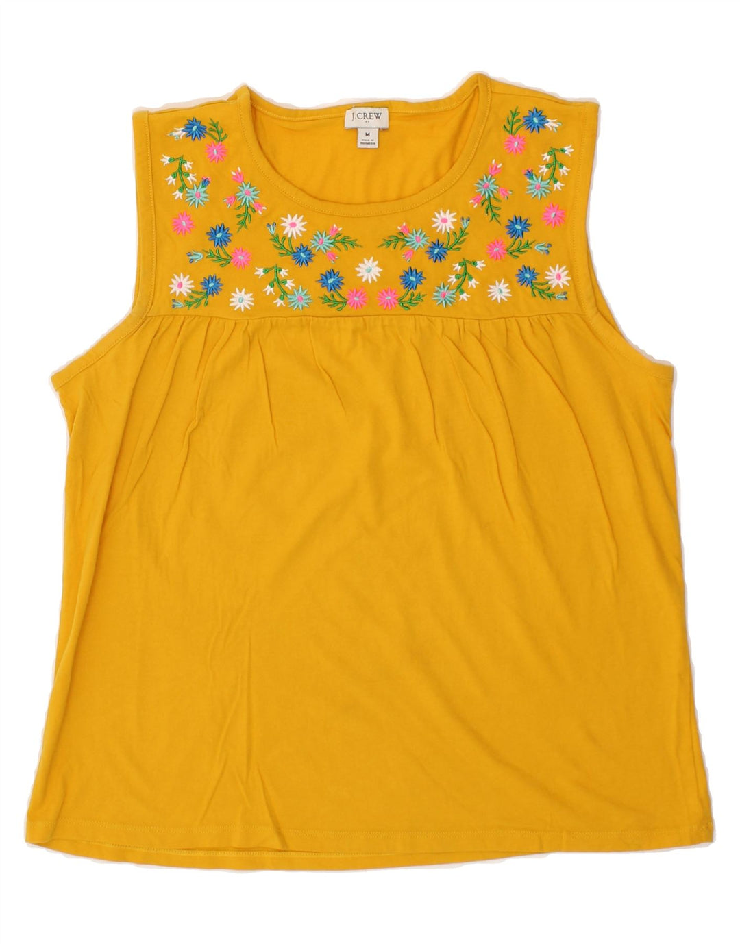 J. CREW Womens Vest Top UK 14 Medium Yellow Floral Vintage J. Crew and Second-Hand J. Crew from Messina Hembry 