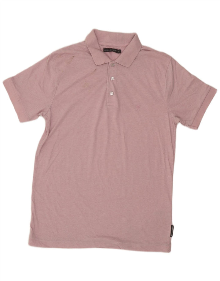 FRENCH CONNECTION Mens Polo Shirt Medium Pink Cotton
