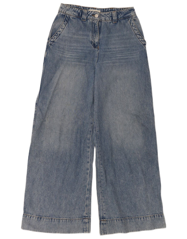 Reiss Womens High Waist Wide Leg Jeans W27 L32 Blue Cotton