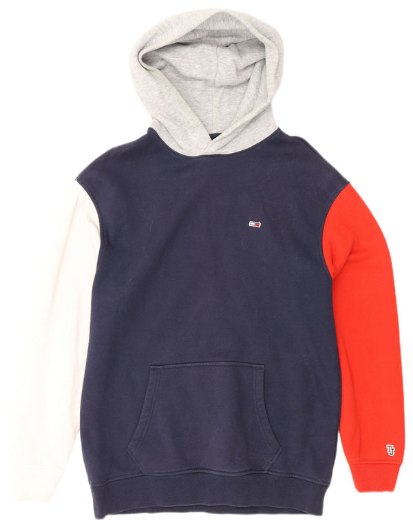 Tommy Hilfiger Mens Hoodie Jumper Small Multicoloured Colourblock Cotton