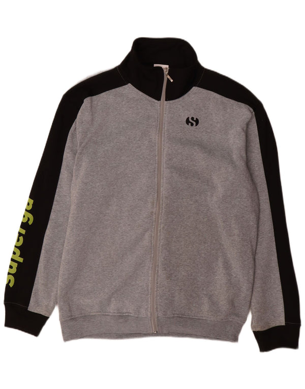 Superga Veste de survêtement graphique pour homme 2XL Gris Colorblock Polyester