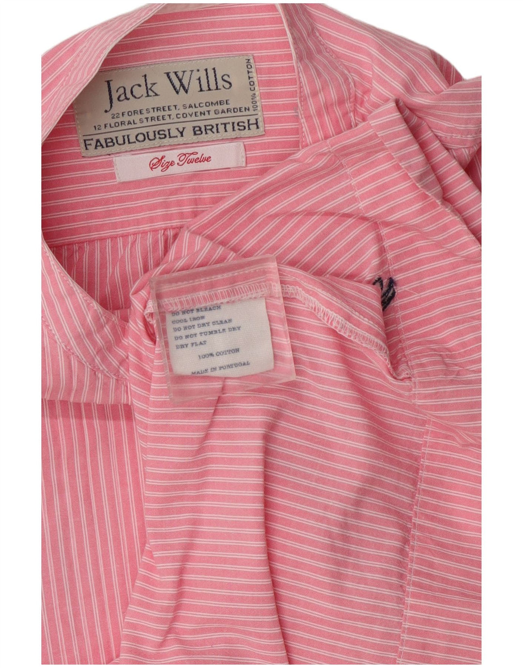Jack Wills Womens Short Sleeve Pullover Shirt UK 12 Medium Pink Striped