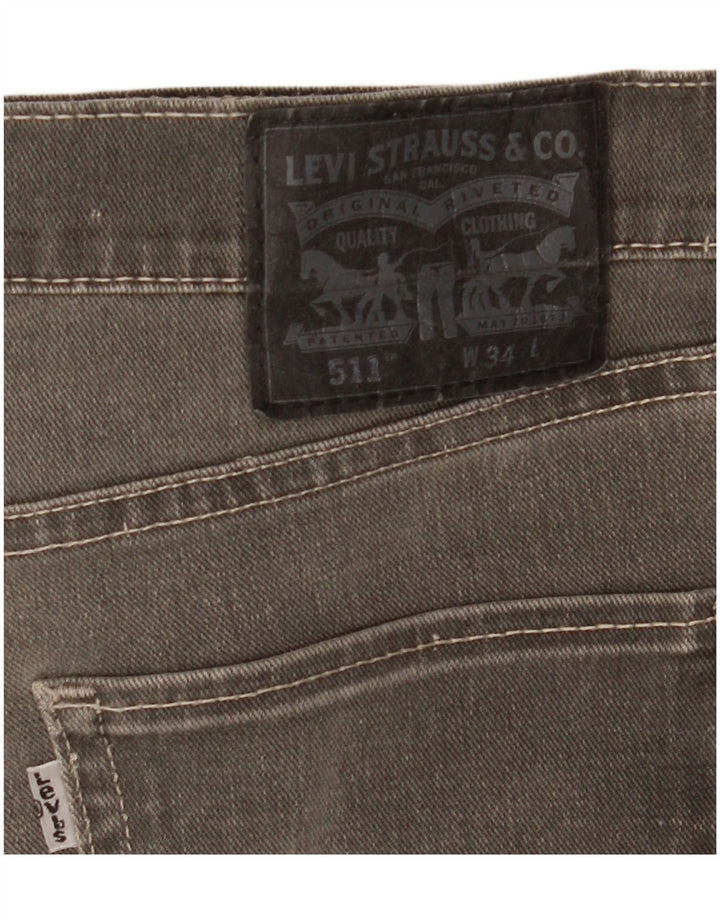 Levi's Short en Jean W34 Large Homme Gris Coton