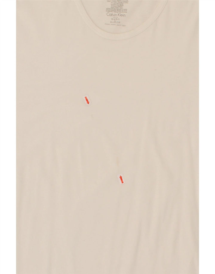 CALVIN KLEIN Mens T-Shirt Top Large White Cotton Vintage Calvin Klein and Second-Hand Calvin Klein from Messina Hembry 