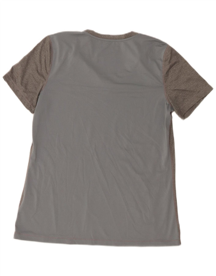 Nike Womens Dri Fit T-Shirt Top UK 14 Large Grey Polyester