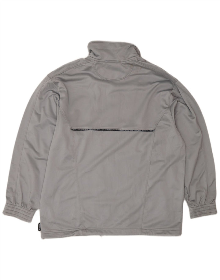 Lotto Womens Oversized Tracksuit Top Jacket UK 16 Large Grey Colourblock