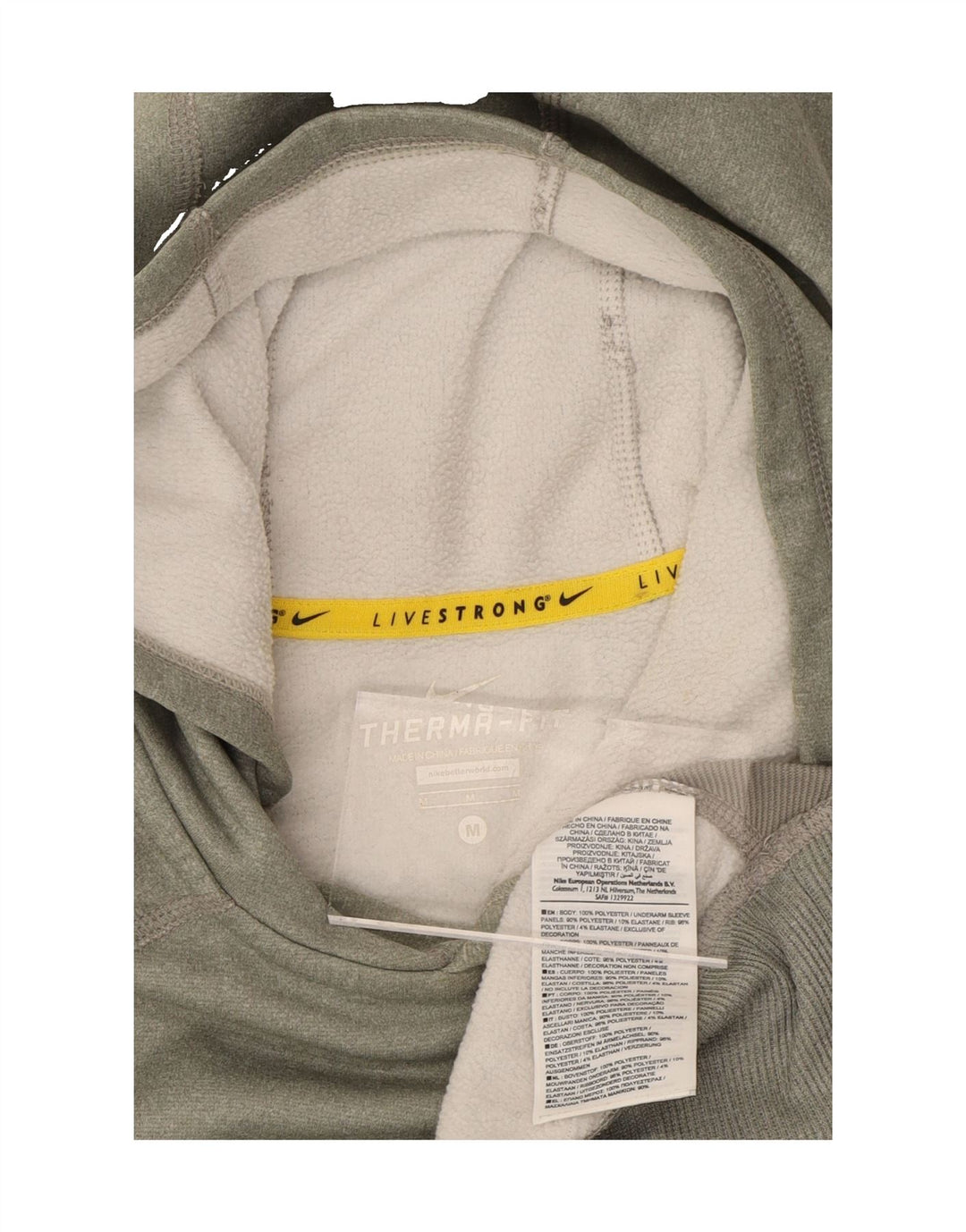 NIKE Mens Therma-Fit Graphic Hoodie Jumper Medium Grey Polyester Vintage Nike and Second-Hand Nike from Messina Hembry 