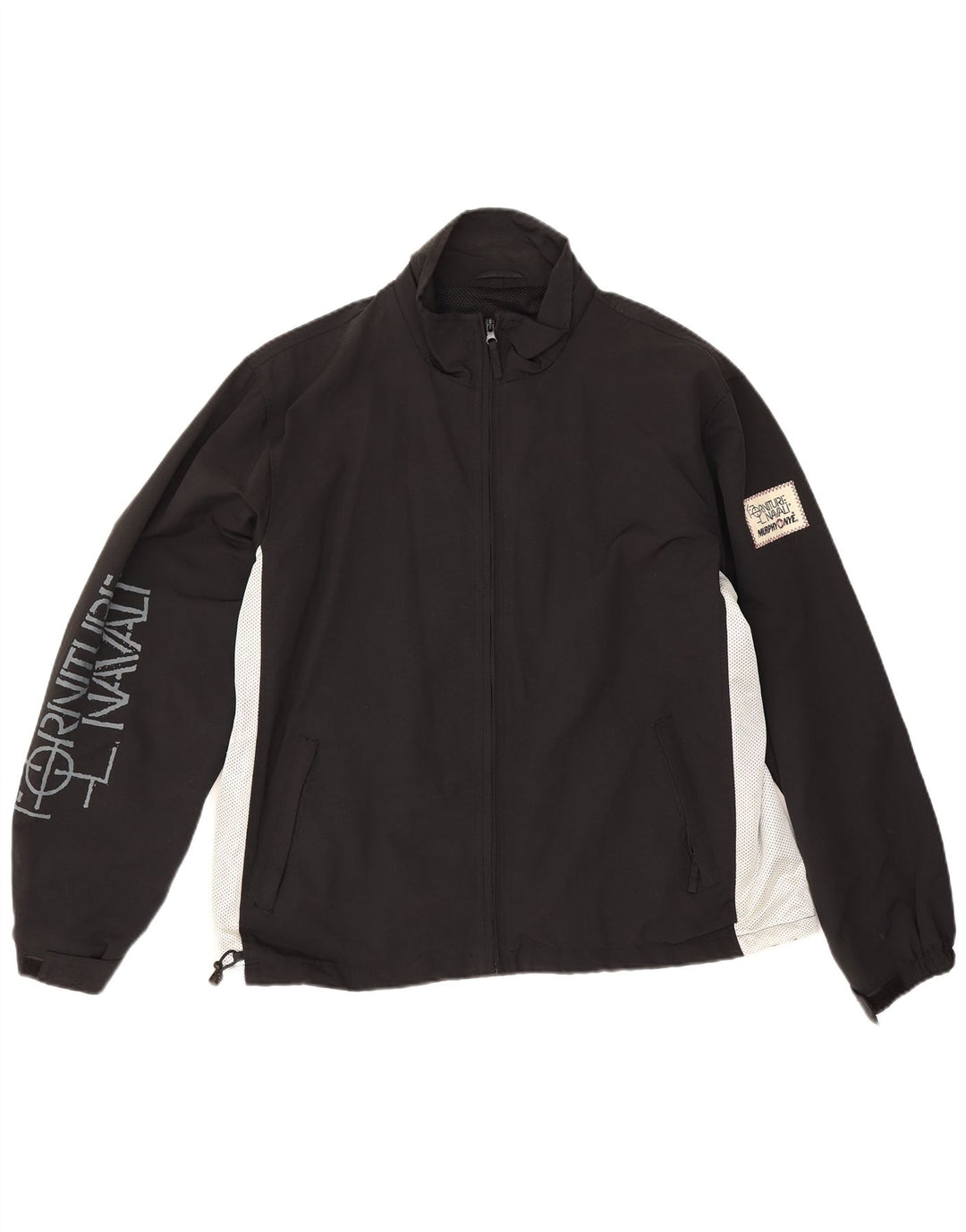 Murphy & Nye Mens Graphic Tracksuit Top Jacket Large Black Colourblock