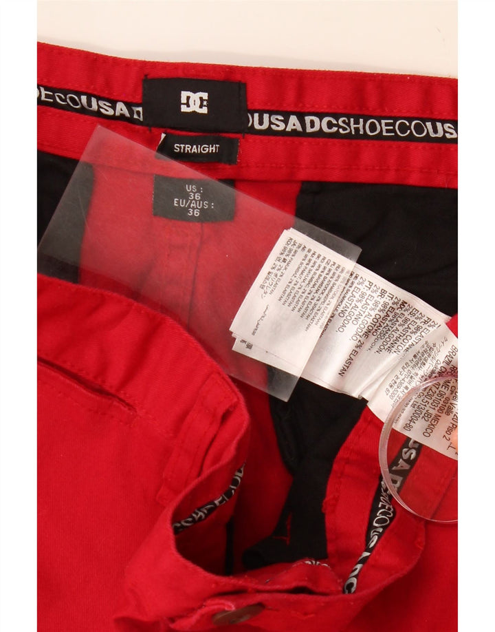 DC Mens Chino Shorts W36 Large Red Cotton Vintage DC and Second-Hand DC from Messina Hembry 