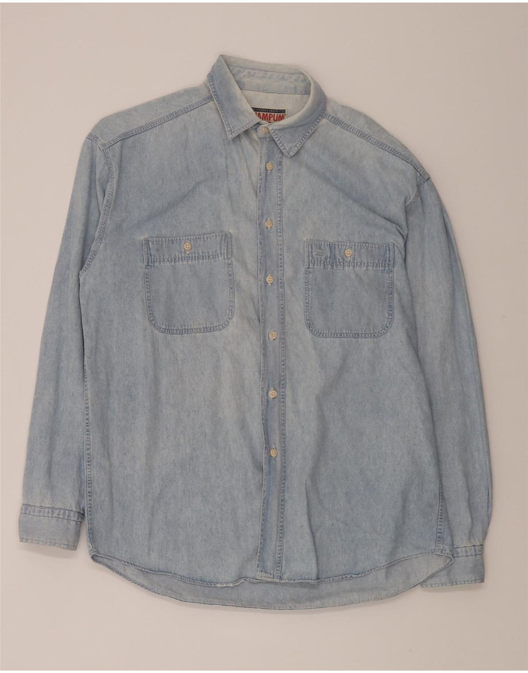 WAMPUM Mens Denim Shirt Large Blue Cotton Vintage Wampum and Second-Hand Wampum from Messina Hembry 