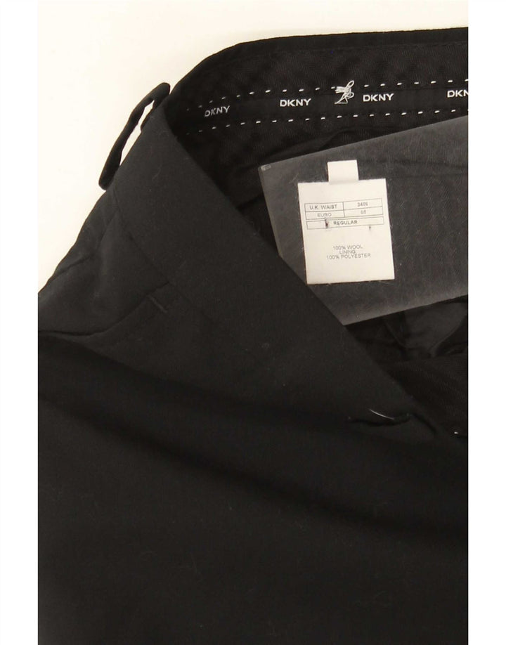 Pantaloni casual regolari da uomo Dkny W34 L31 lana nera