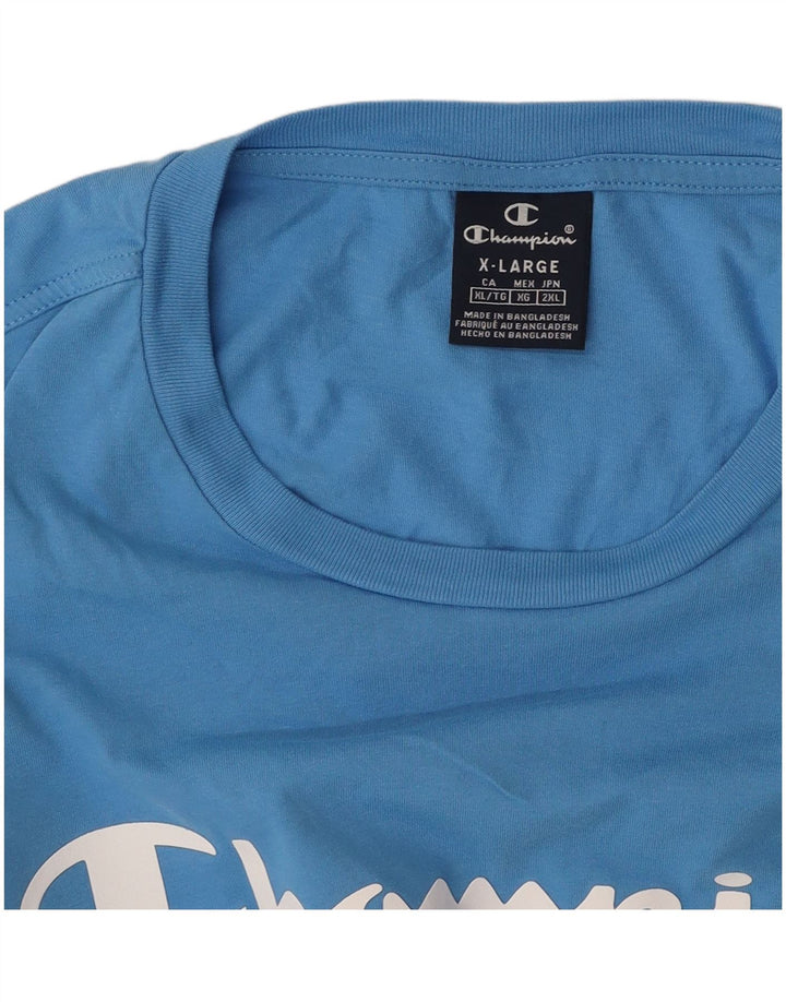 CHAMPION Mens Graphic T-Shirt Top XL Blue