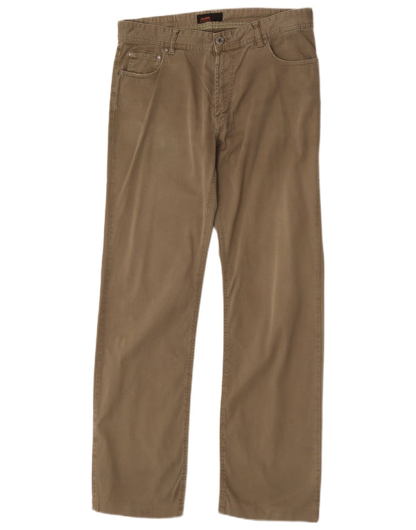 Zara Herre Lige Casual Bukser EU 42 Large W32 L32 Khaki Bomuld
