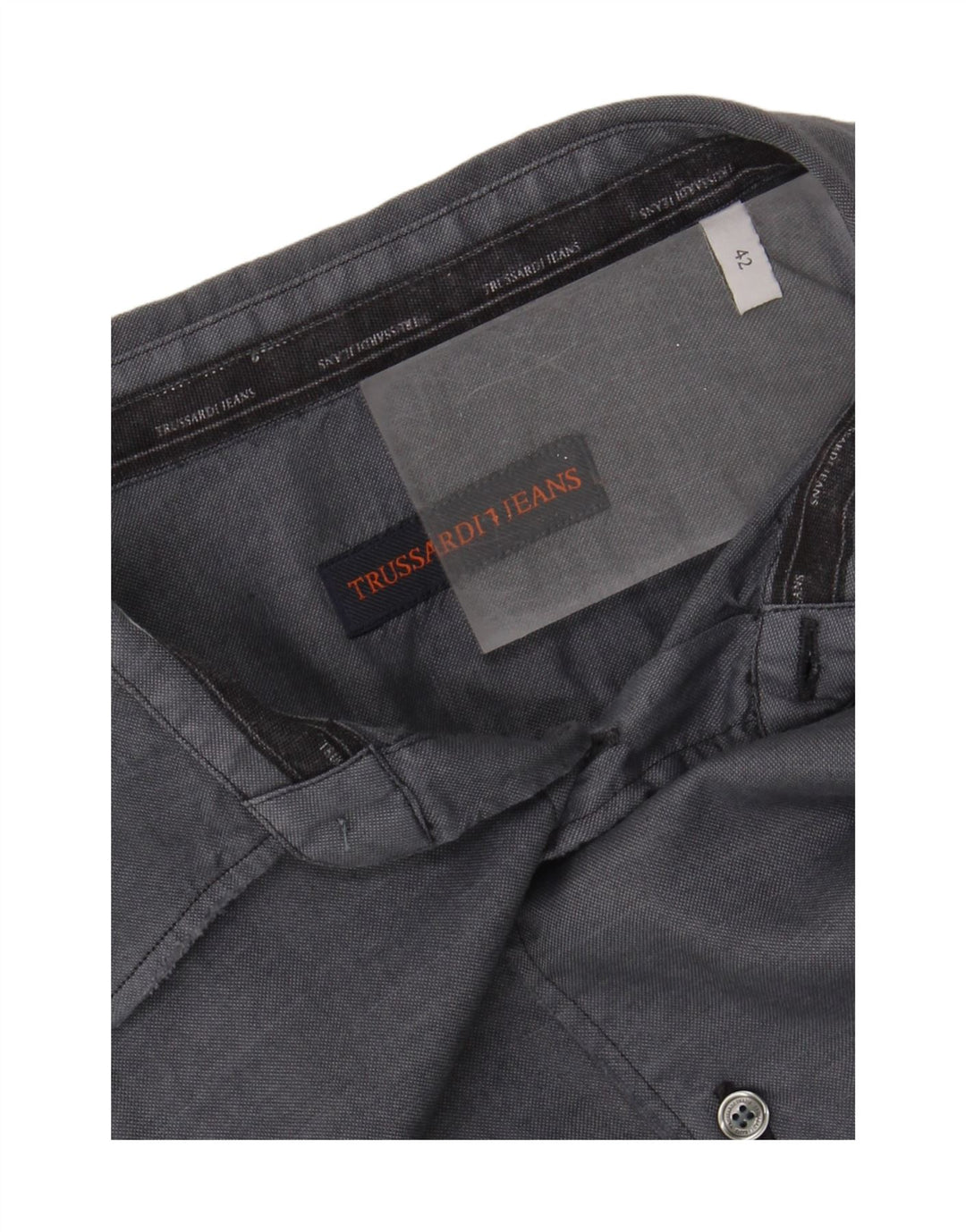 TRUSSARDI JEANS Mens Shirt Size 42 Large Grey Cotton Vintage Trussardi Jeans and Second-Hand Trussardi Jeans from Messina Hembry 