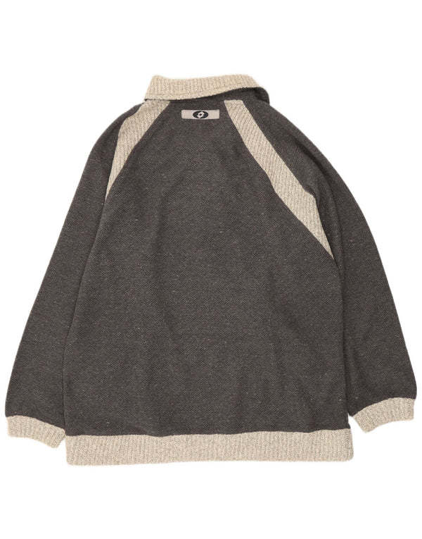 Maglione maglione oversize da donna con collo a polo oversize Lotto UK 12 Grigio medio chiazzato