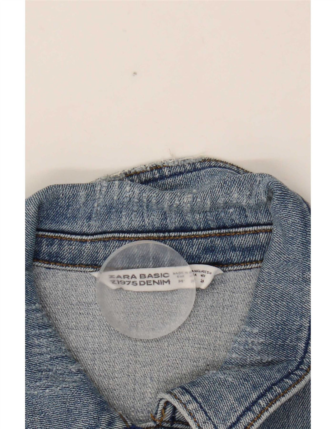 Zara Womens Crop Denim Jacket UK 12 Medium Blue Cotton