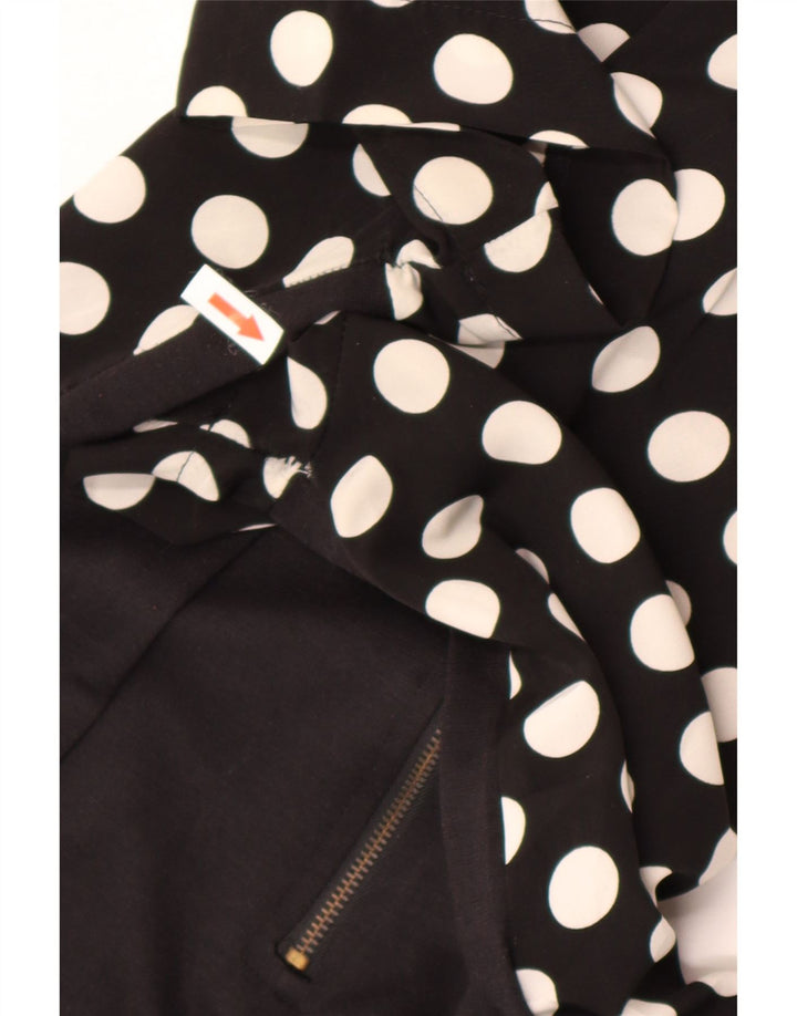 Vestido feminino Zara UK 12 médio preto bolinhas poliéster
