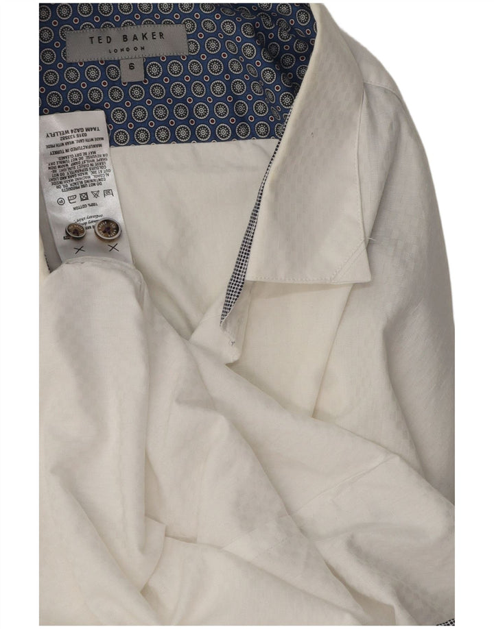 Ted Baker Mens Shirt Size 6 2XL White Cotton