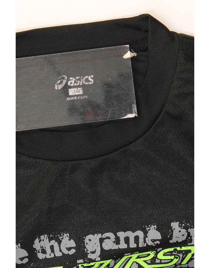 Maglietta grafica da uomo Asics manica lunga media nera