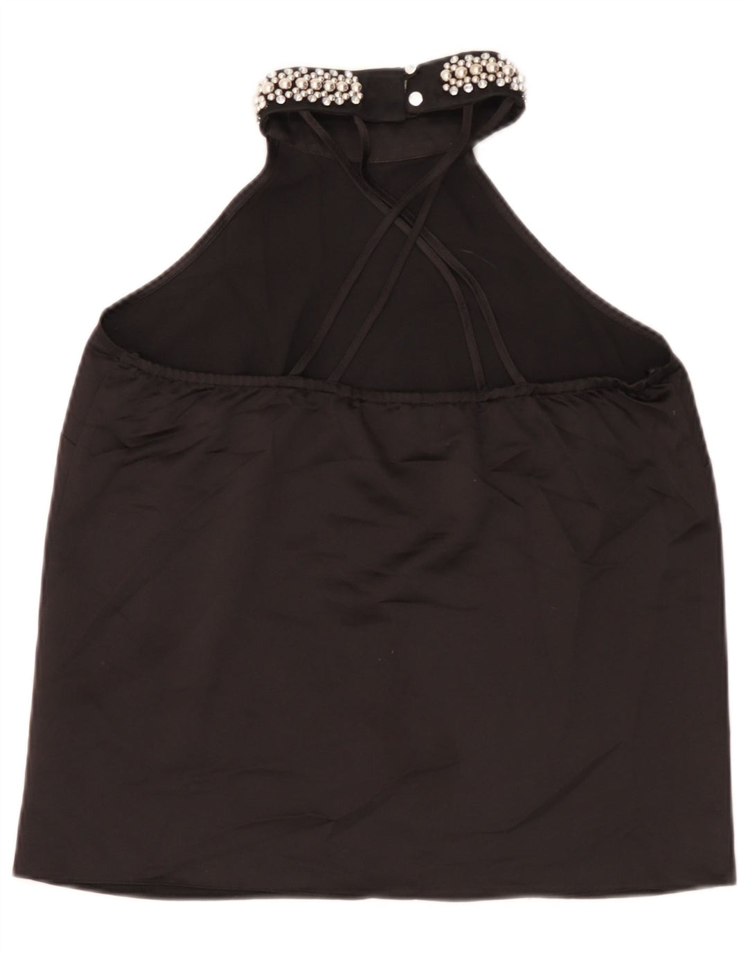 Top Crop Halter pentru femei Lipsy UK 12 Poliester mediu negru