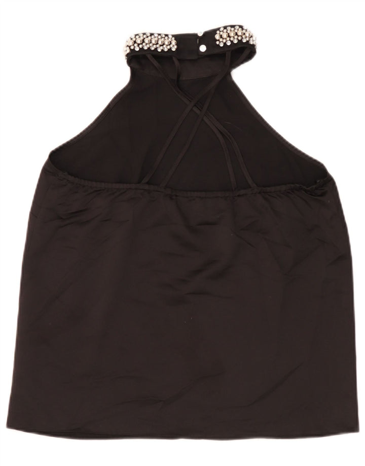 Top Crop Halter pentru femei Lipsy UK 12 Poliester mediu negru