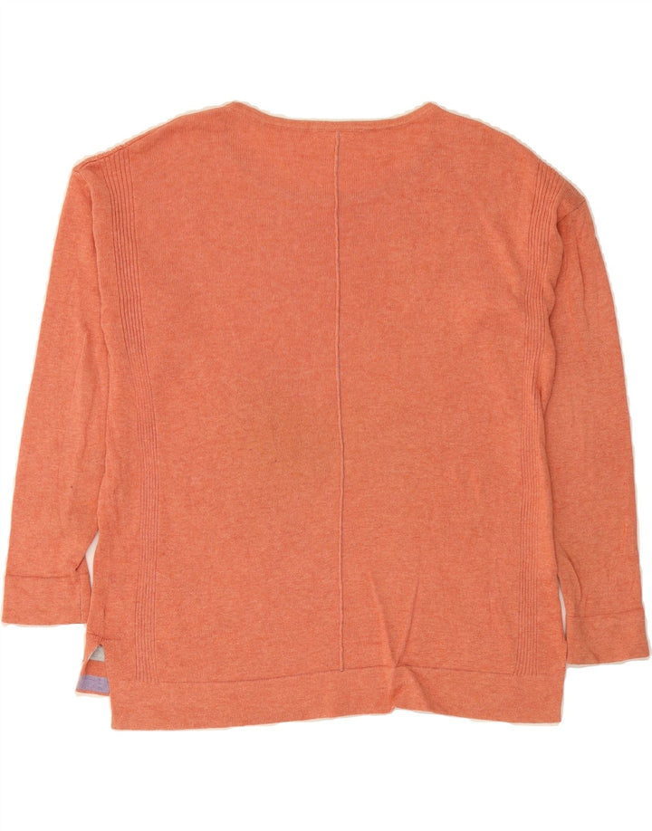 WHITE STUFF Womens Longline Boat Neck Jumper Sweater UK 12 Medium Orange Vintage White Stuff and Second-Hand White Stuff from Messina Hembry 