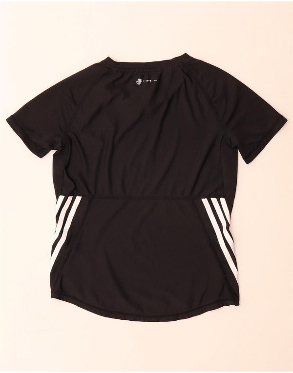 Adidas Boys Aeroready T-Shirt Top 11-12 Years Black Polyester