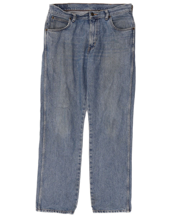 Мужские прямые джинсы Wrangler стандартного кроя W34 L32, синие, хлопок