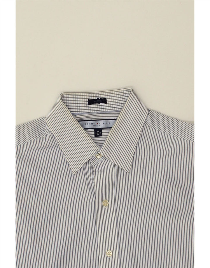 TOMMY HILFIGER Mens Shirt Size 15 Medium Blue Striped Cotton Vintage Tommy Hilfiger and Second-Hand Tommy Hilfiger from Messina Hembry 