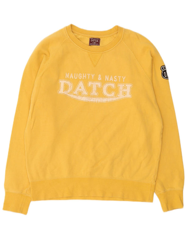Datch Damen-Sweatshirt mit Grafik, UK 20 2XL, gelbe Baumwolle