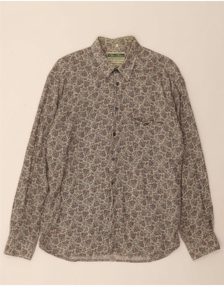 MAC FASHION Mens Shirt Large Blue Paisley