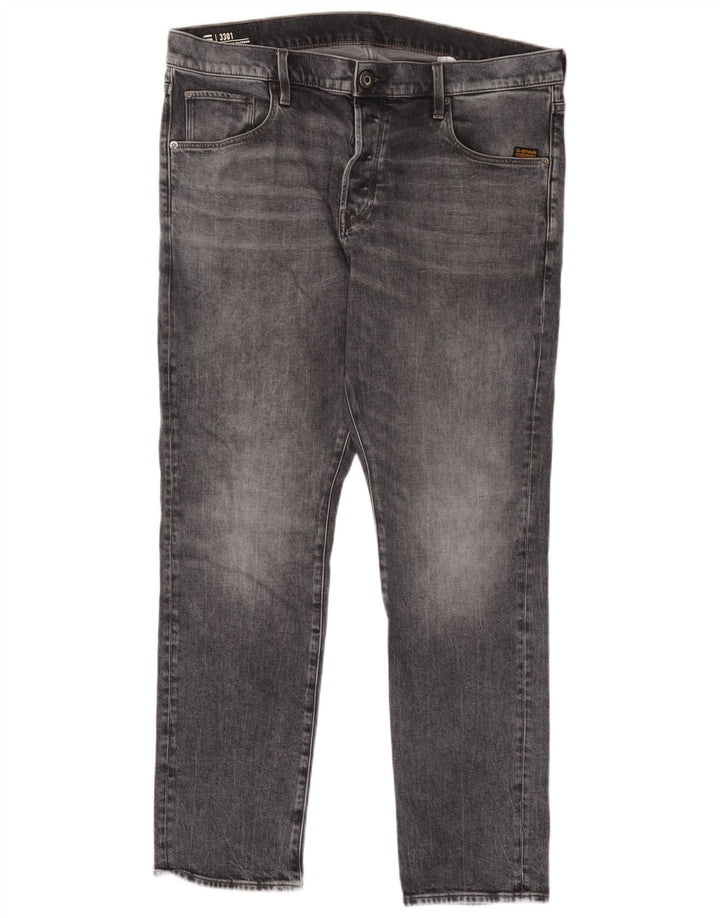 G-Star Mens Regular Tapered Jeans W38 L32 Grey Cotton