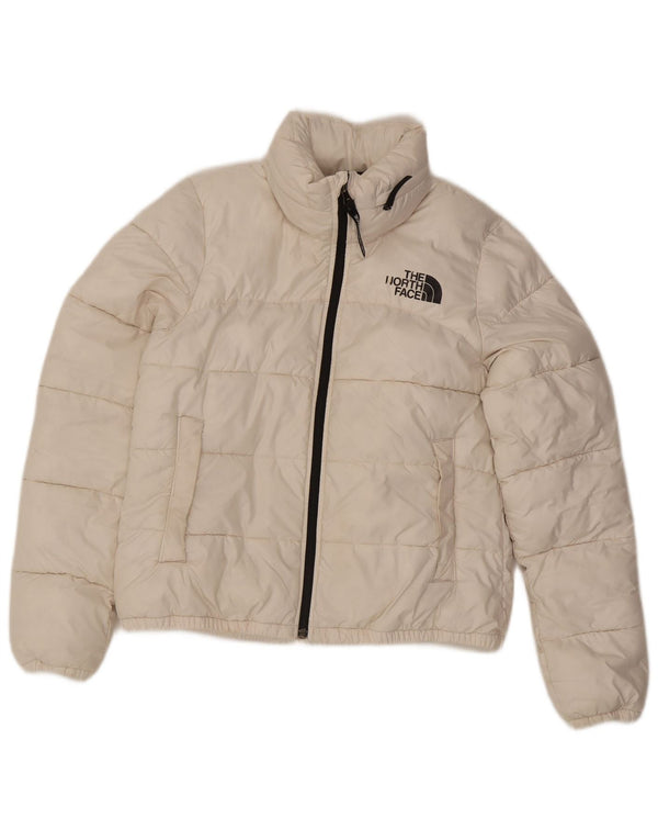 The North Face Womens Hooded Padded Jacket UK 10 Small White Polyester