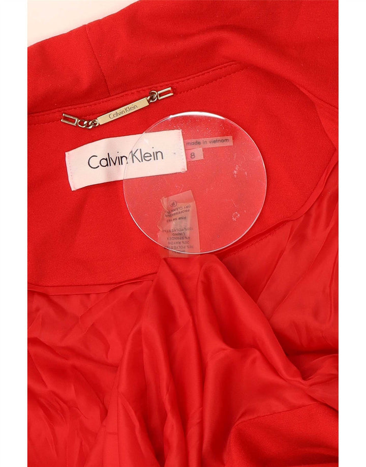 Jaqueta Blazer Feminina Calvin Klein Manga 3/4 Aberta US 8 Poliéster Vermelho Médio