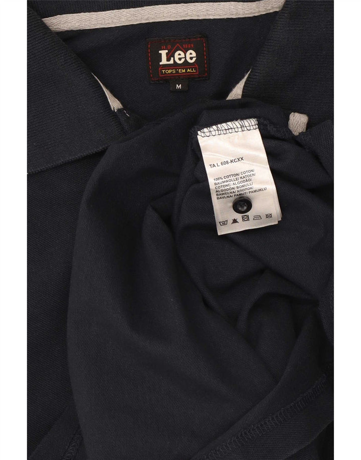 Lee Mens Polo Shirt Medium Navy Blue Cotton