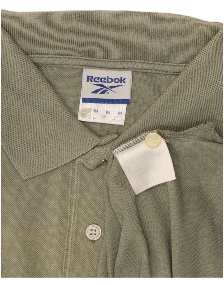 Reebok Polo Homme Kaki Moyen Coton