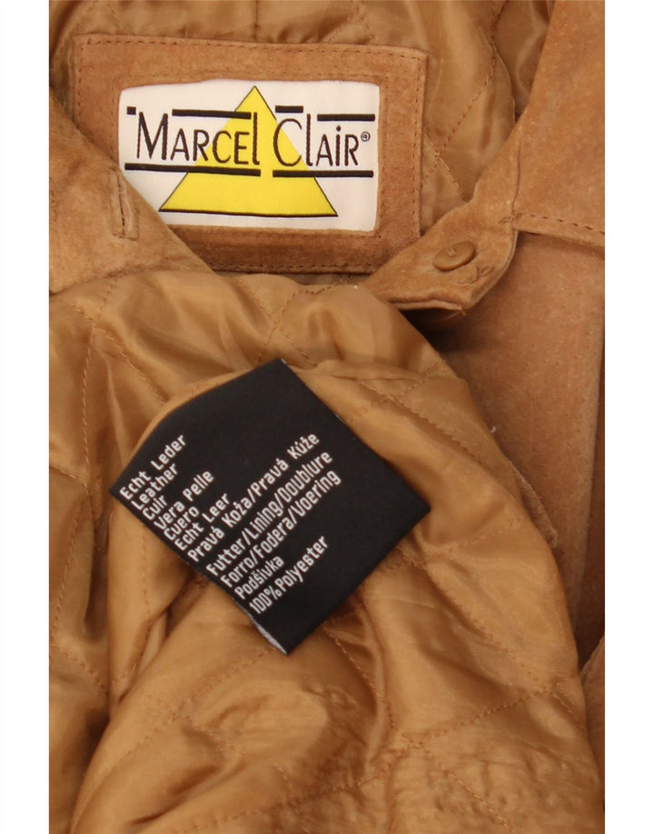 Marcel Clair Womens Suede Jacket UK 14 Large Brown Leather