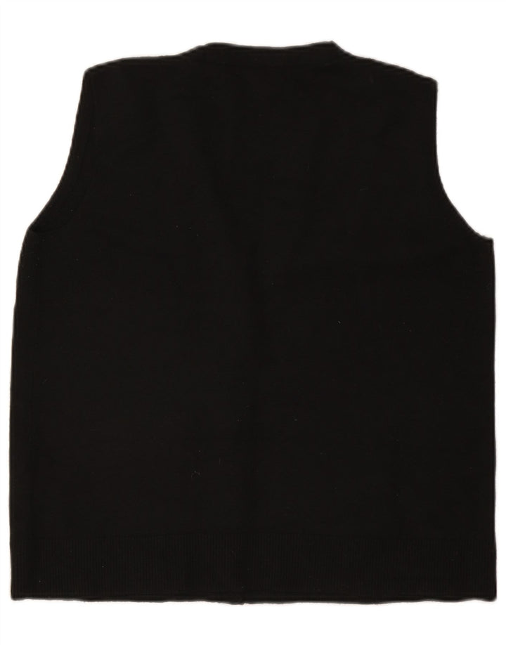 Marks & Spencer Womens Sleeveless Cardigan Sweater UK 12 Medium Black