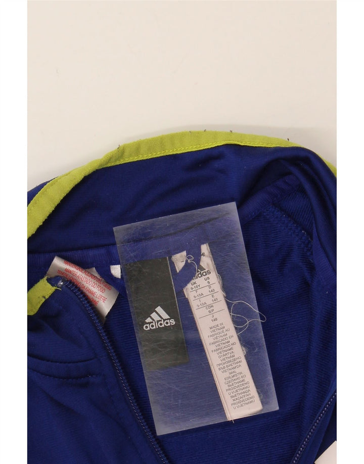 ADIDAS Boys Graphic Tracksuit Top Jacket 9-10 Years Navy Blue Polyester Vintage Adidas and Second-Hand Adidas from Messina Hembry 