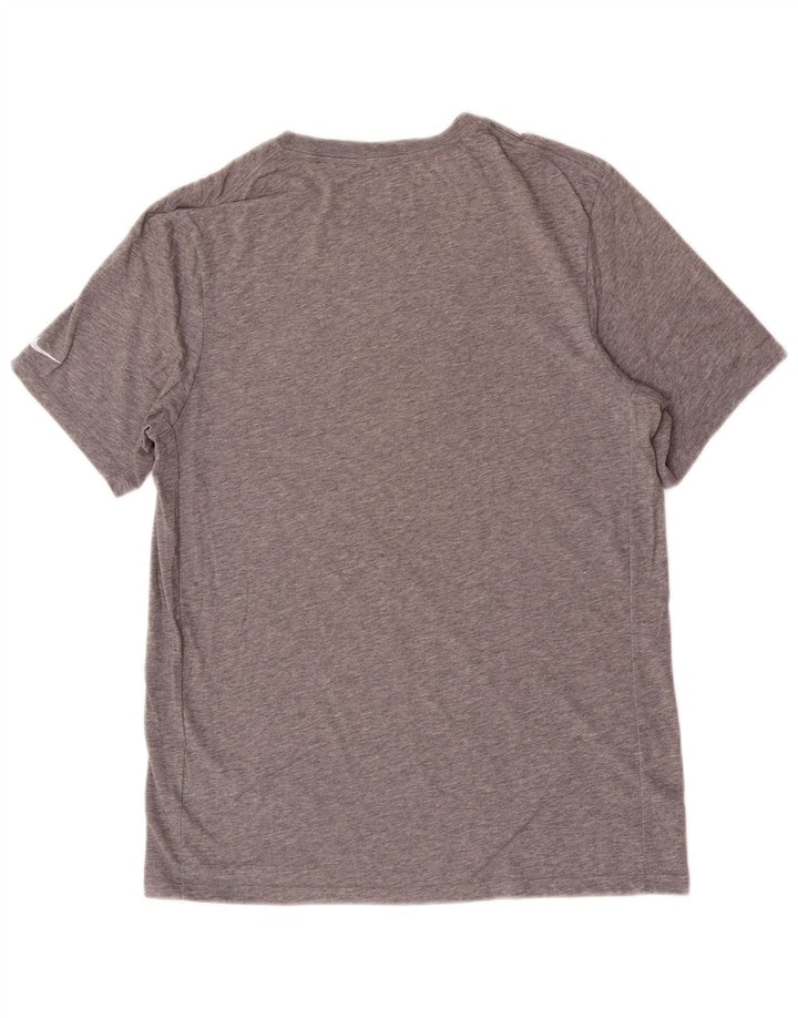 Nike Mens Dri Fit Graphic T-Shirt Top Medium Grey Cotton