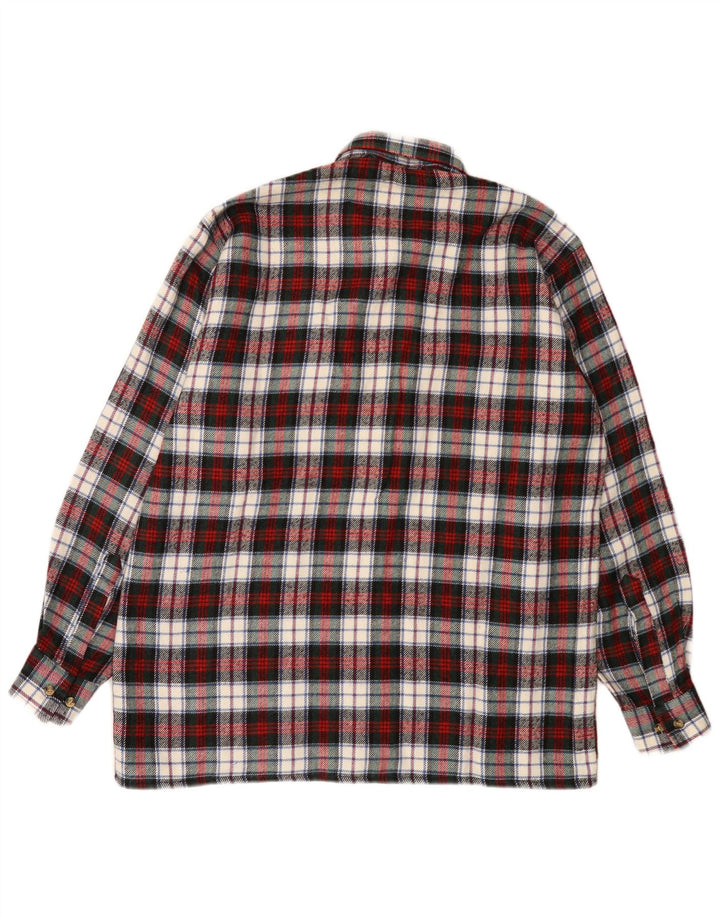 Follie Chemise en flanelle pour homme en laine à grands carreaux rouges