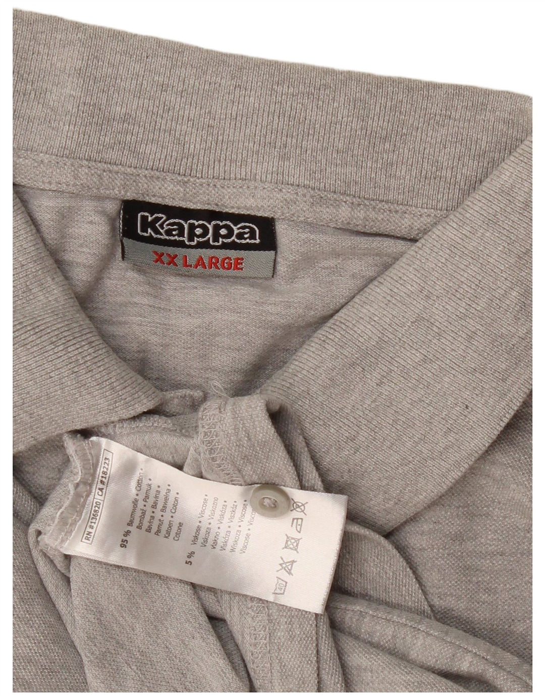 Kappa Mens Polo Shirt 2XL Grey Cotton