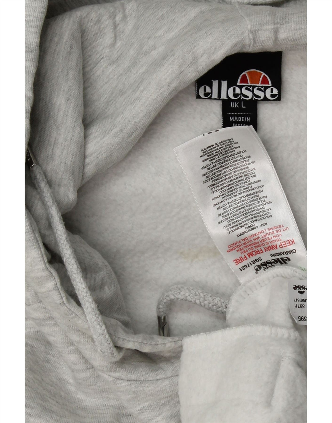 ELLESSE Mens Graphic Hoodie Jumper Large Grey Cotton Vintage Ellesse and Second-Hand Ellesse from Messina Hembry 