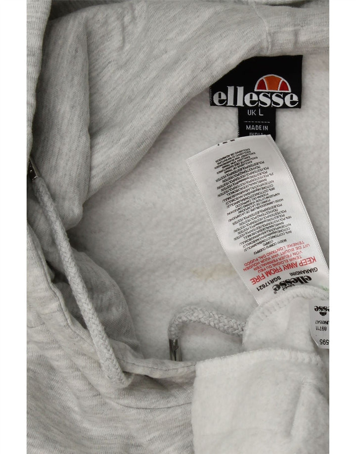 ELLESSE Mens Graphic Hoodie Jumper Large Grey Cotton Vintage Ellesse and Second-Hand Ellesse from Messina Hembry 