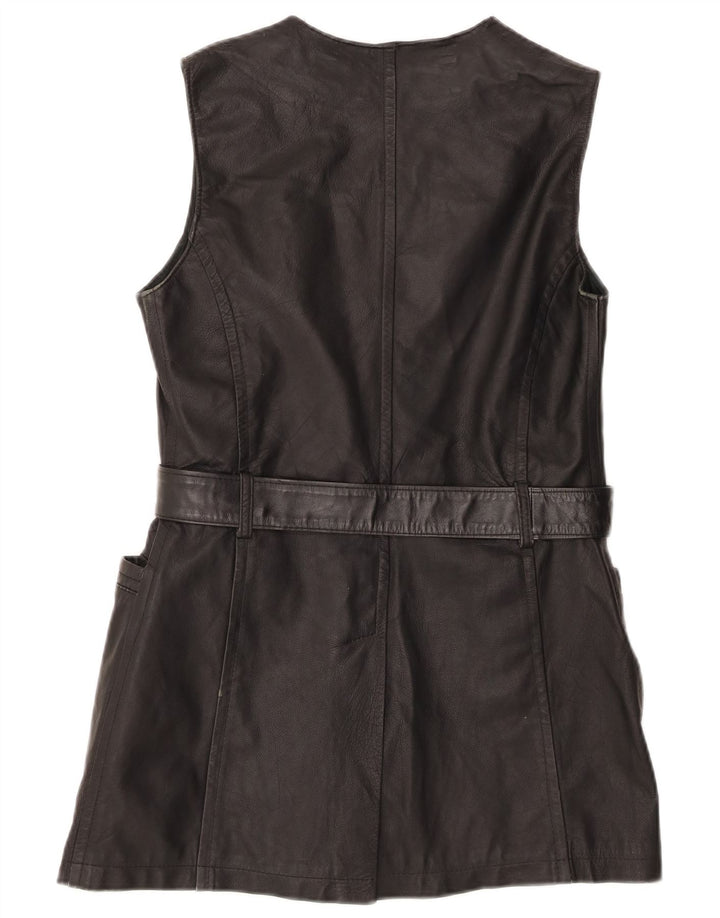 Oltremoda Womens Leather Gilet IT 42 Medium Black Leather