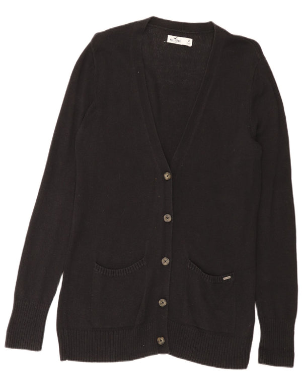 Hollister Dame Cardigan Sweater UK 12 Medium Sort Bomuld